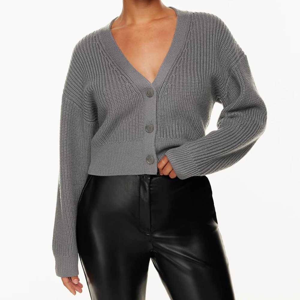Babaton Gray Women's Cardigan Sweater